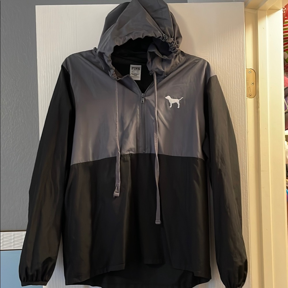 PINK Victoria's Secret Gray and Black windbreaker